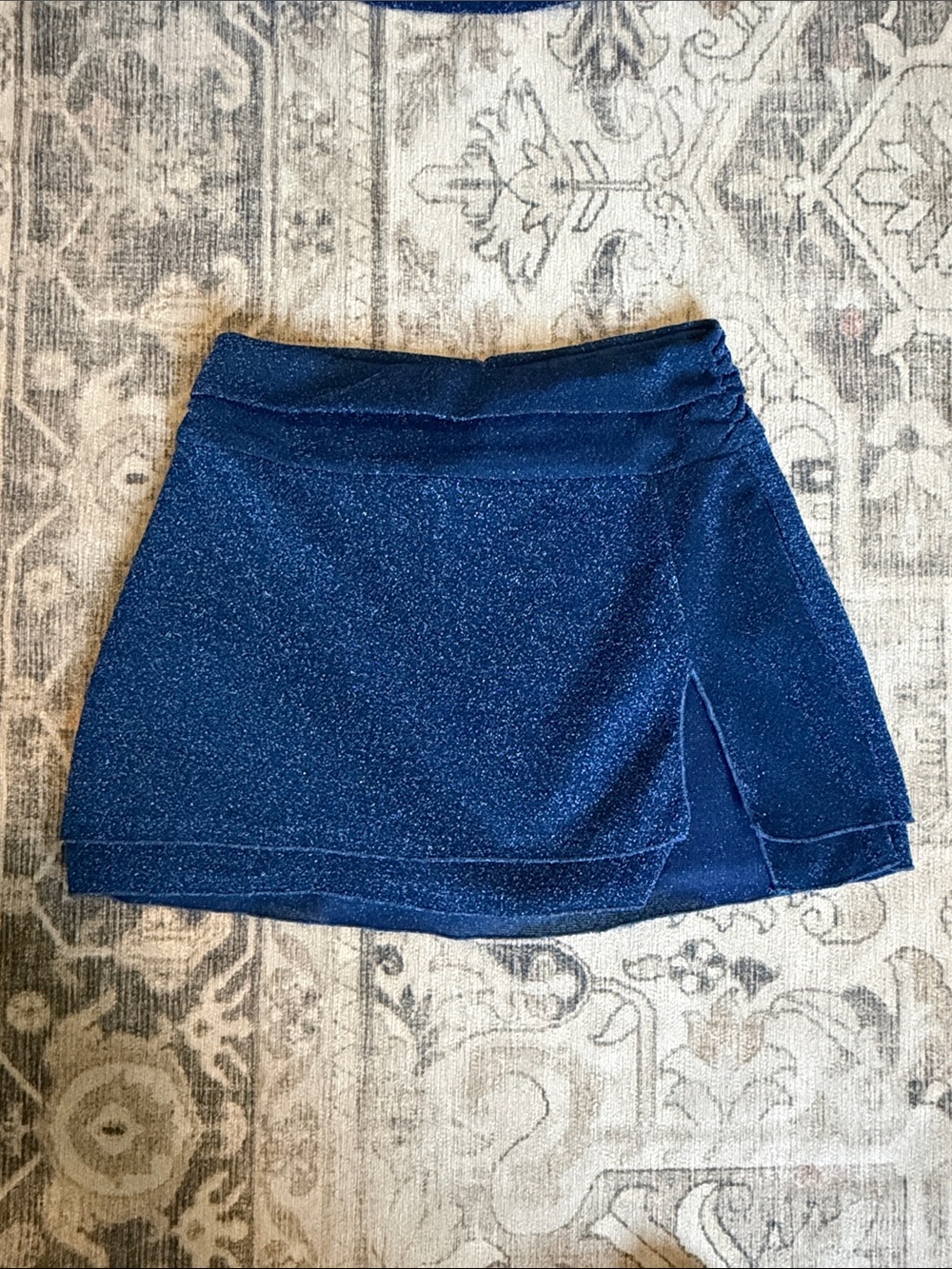 Princess Polly Glitter Navy Blue Mini Skort